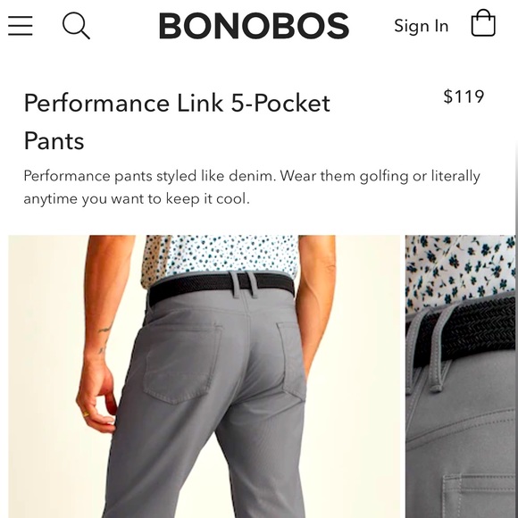 BONOBOS 5 pocket slim straight performance link chino 32x30 in GU condition 💯🔥 - Picture 7 of 14